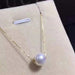 Trendy 18K Real Gold Necklace with Natural Freshwater Pearl Charm Bead Pendant - Solid 18K Yellow Gold Jewelry