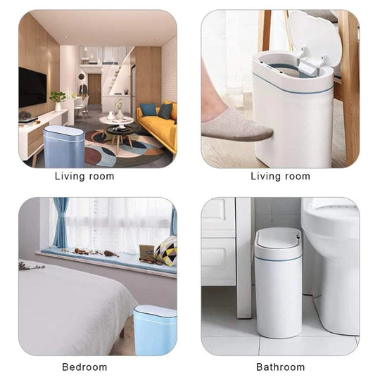 Innovative Convenience: Waterproof Narrow Seam Sensor Trash Can for Bathroom, Bedroom, and More