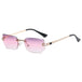 Trendy Polygon Rimless Sunglasses for Women - Fashionable Frameless Ins Sunglasses