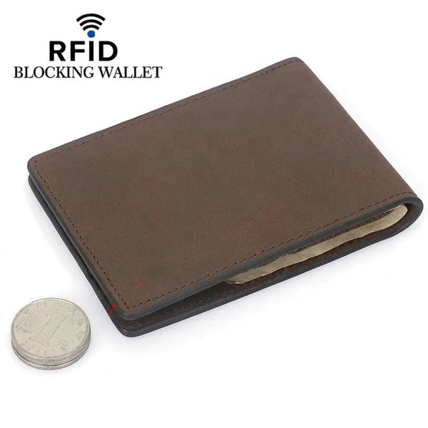 Functional Sophistication: Slim Men's Wallet with RFID Protection in Crazy Horse Leather