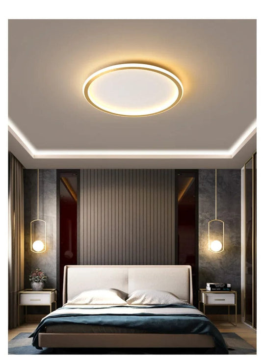 Cozy Elegance: Super Slim Warm White Flush Mount LED Ceiling Light - Perfect for Bedroom and Living Room Ambiance