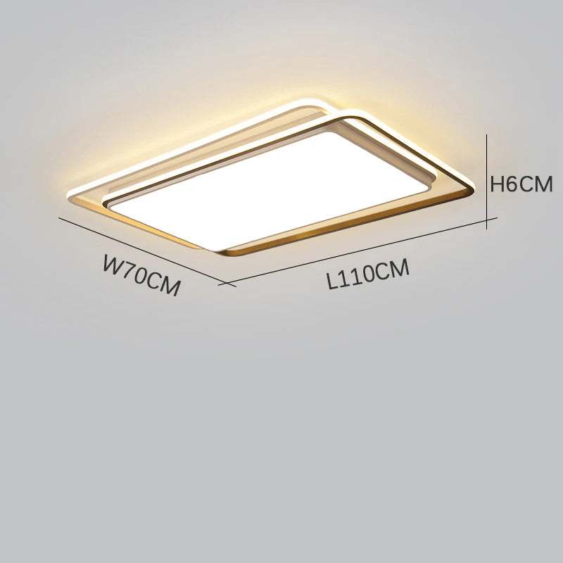 Clean Elegance: Living Room Ceiling Lights - Rectangular LED Lamp for Simple and Stylish Home Illumination