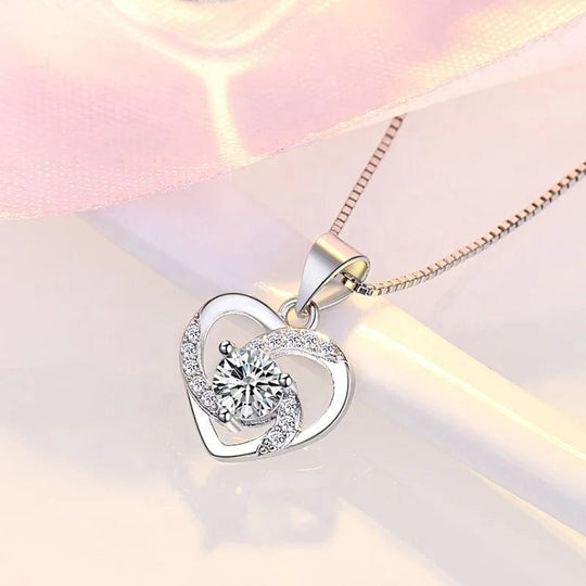 Sterling Silver Heart Pendant Necklace: Crazy Love Mother's Gift