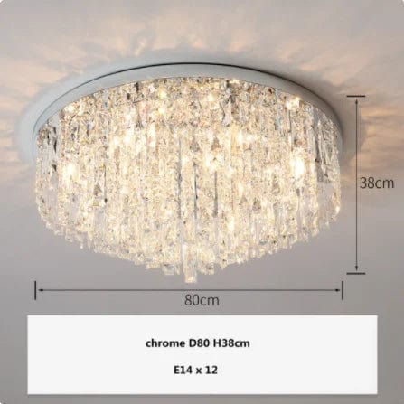 Luxurious Illumination: Round LED Ceiling Lamps - Crystal Luxury Lights for Bedrooms and Dining Rooms