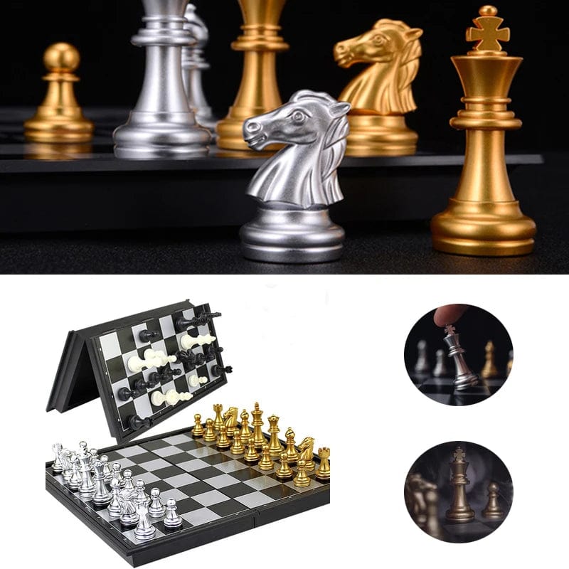 Chess Across Eras: Medieval-Inspired Magnetic Chess Set - A Gift of Strategy for Children and AdultsHistorical Elegance Unleashed: High-Quality Professional Folding Chess Set - Ideal Gift for All Ages