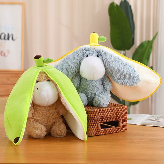 Donkey to Banana Transforming Plush Doll | Unique Fruit-Themed Soft Toy