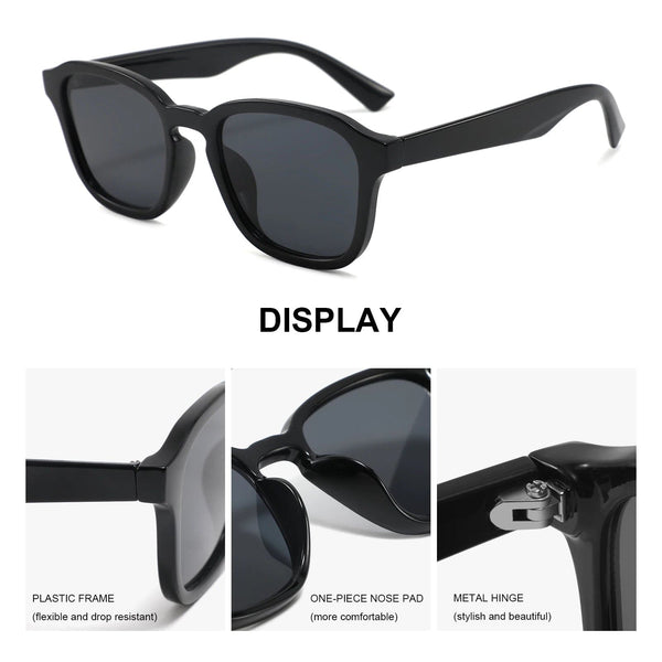 Trendy UV400 Women's Sunglasses with Square Transparent Frames