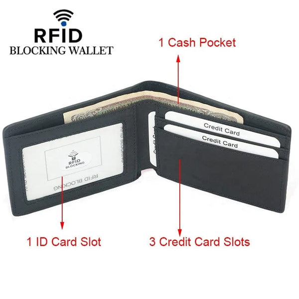 Functional Sophistication: Slim Men's Wallet with RFID Protection in Crazy Horse Leather