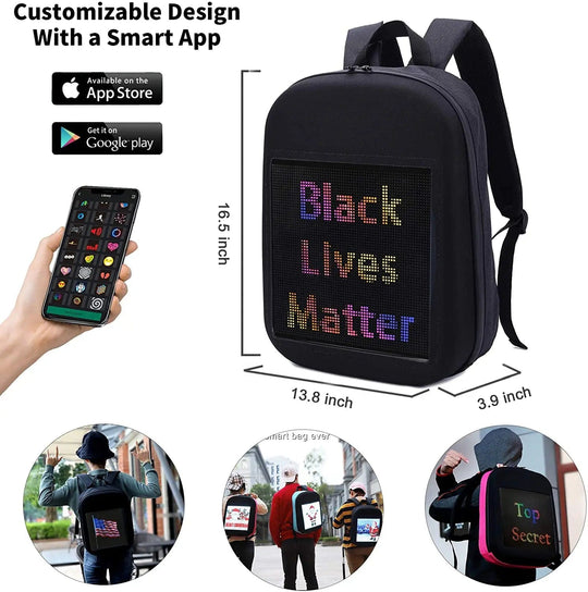 Dynamic Style at Your Fingertips: CRELANDER APP Control Bluetooth Smart LED Backpack