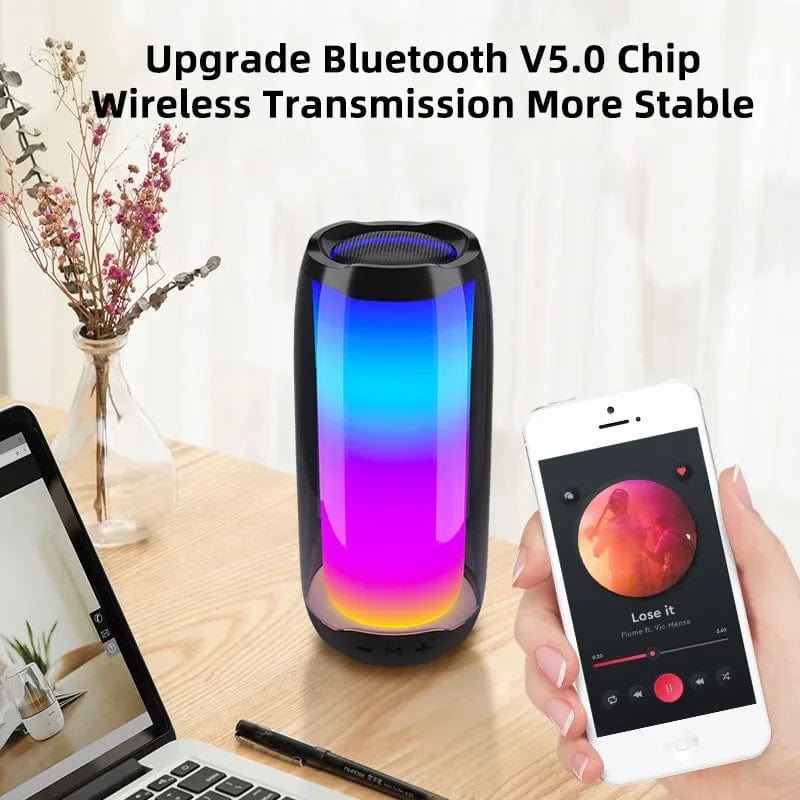 Outdoor Portable Bluetooth Speaker with Colorful Lights: Pulse4 Subwoofer Speaker