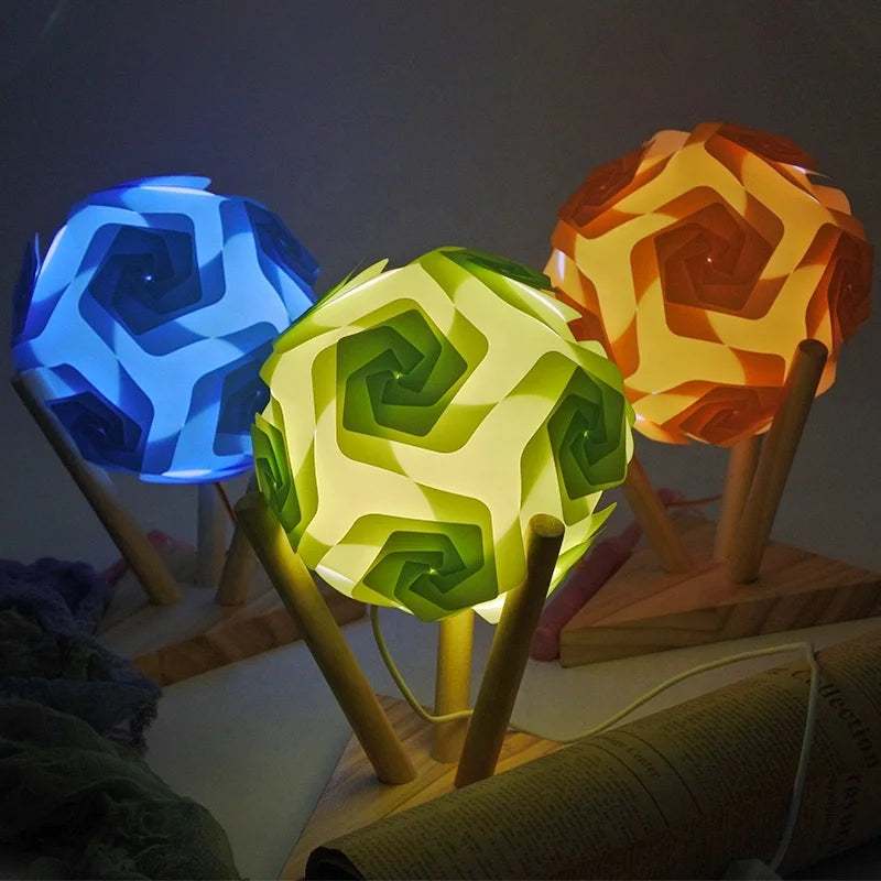 Illuminate Imagination: IQ Ball Puzzle DIY LED Night Light with Rose Shape for Creative Minds