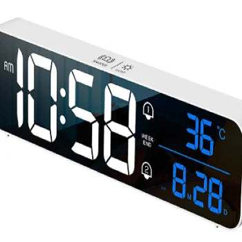 Digital & Analog Desk Alarm Clock with 2400mAh Lithium Battery: Nordic Style