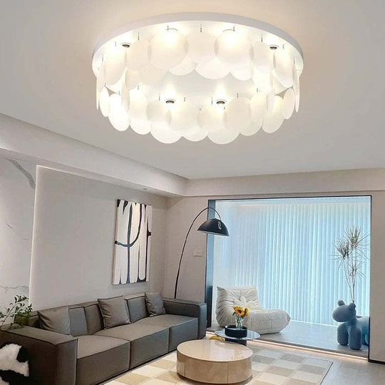 Luxurious Simplicity: Nordic Modern Iron LED Ceiling Lamp - Elegant Round Design for Bedroom and Living Room Ceiling Light