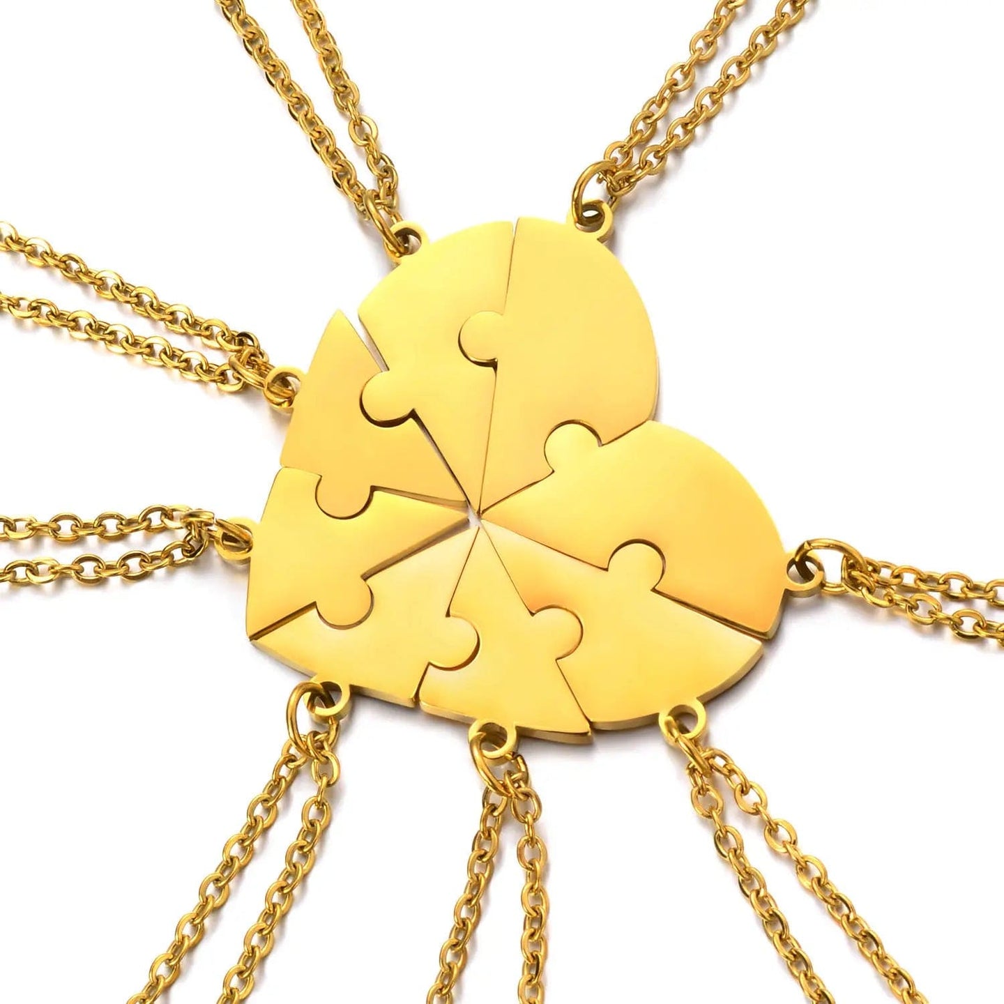 Forever Linked Hearts: Personalize Your Bond with Our Stainless Steel Puzzle Necklace