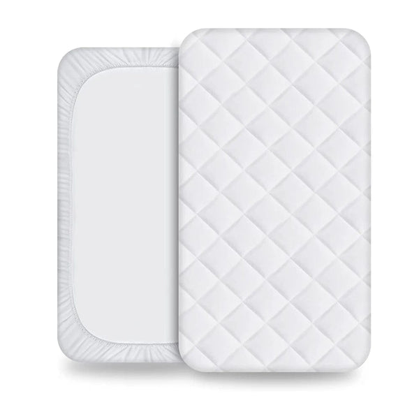 Breathable Quilted Cotton Terry Waterproof Bed Protector - Baby Crib Cot Fitted Sheets Mattress Pad Cover