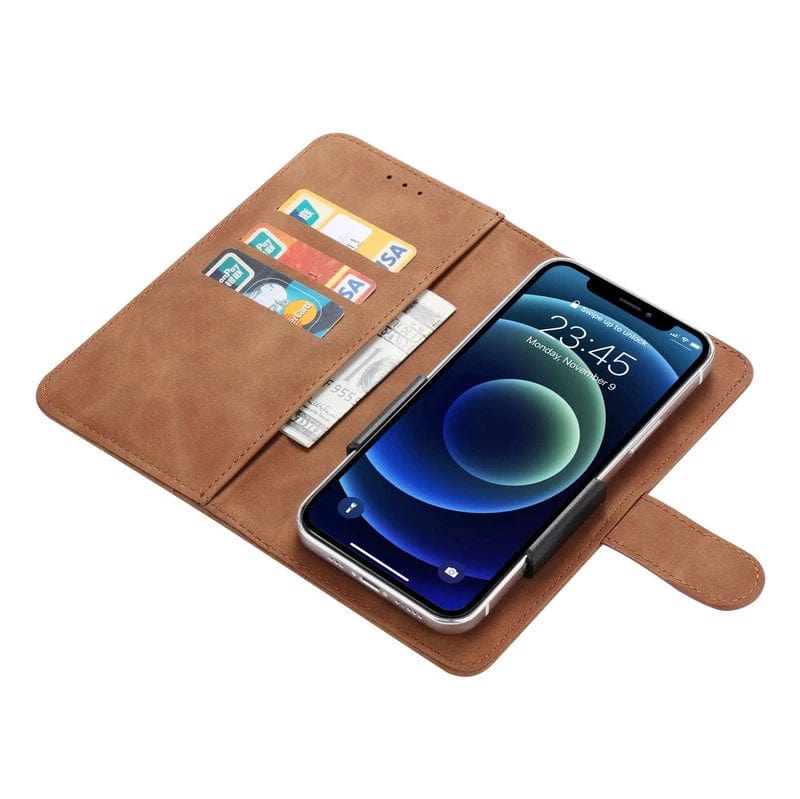 Secure Style Upgrade: Magnetic Flip Wallet with Credit Card Holder for Universal Smartphones