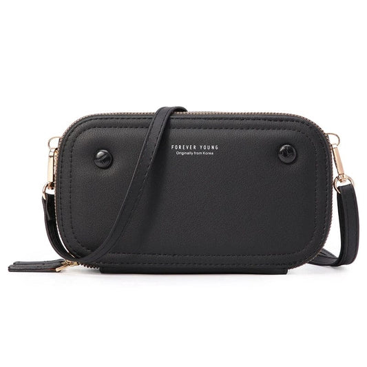 Compact Elegance: PU Leather Mobile Phone Shoulder Bag with Card Slots by Laudtec