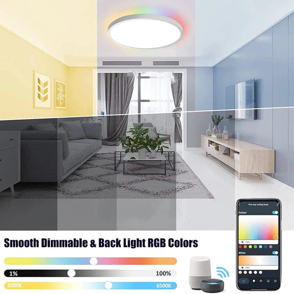 Music and Light in Harmony: Round Music Room Lights - Smart LED Ceiling Lamp with App Control for a Modern Home