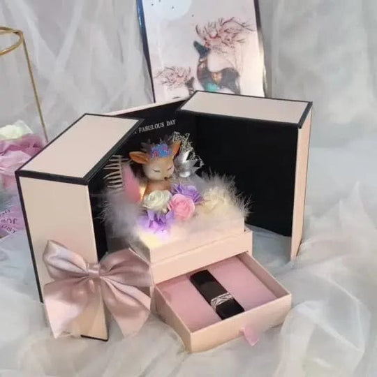 Eternal Romance: Pink Double-Door Soap Rose Gift Box for a Creative Valentine's Day