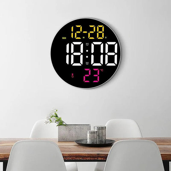 Modern Minimalist LED Digital Wall Clock: Enhance Home Decor with Calendar and Temperature Display