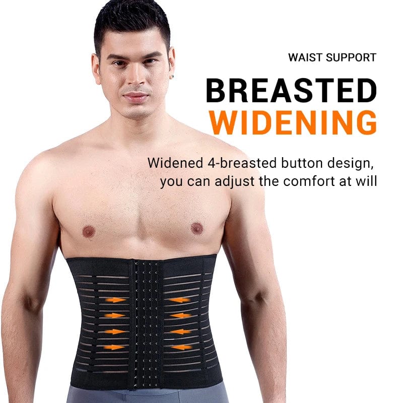 Confidence Redefined: Black Corset Control Belly Adjustable Waist Trainer for Men