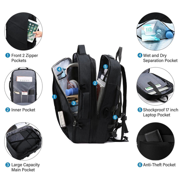 Unmatched Versatility: Waterproof 40L Carry-On Backpack for Men and Women