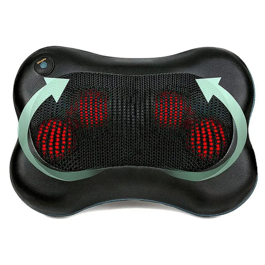 Relax and Unwind Anywhere: Electric Heating Massager Pillow for Back, Neck, and Shoulders