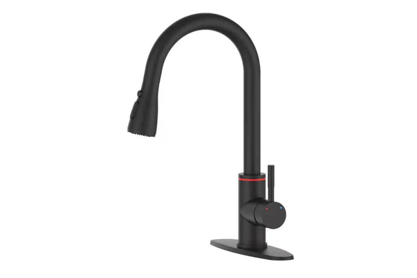 Enhance Your Kitchen Elegance: High-Quality Black Faucet with Smart Touch and LED Illumination