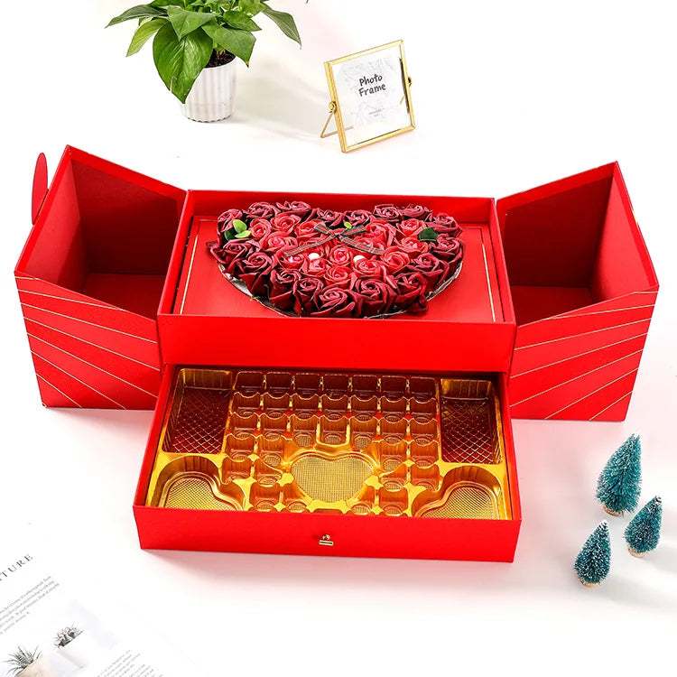 Exquisite Red Rose Wedding Gift Box: Elevate Your Celebrations with Elegance.