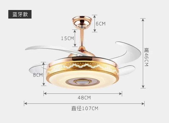 Enchanting Elegance: 42'' Blades Fan Chandelier - Remote Control Fan Lighting for Dining Room Ambiance