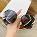 Latest Oval Sunglasses: Luxury Metal Square Frames with Diamond Lens Inlay for Women