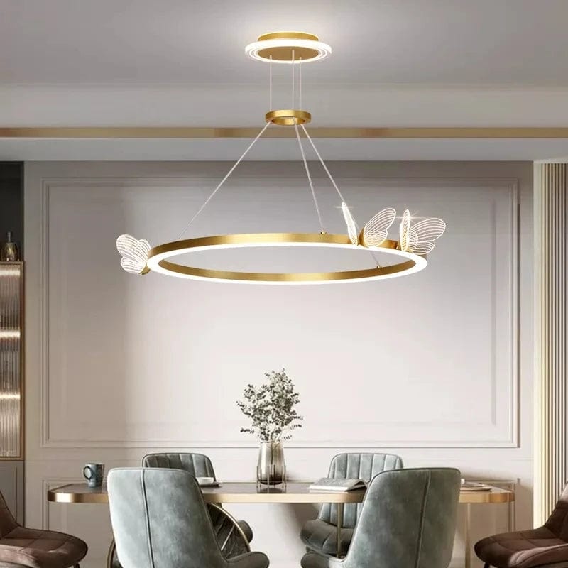 Elegant Illumination: Acrylic and Gold Modern LED Chandelier - Decorative Ceiling Pendant Lights for a Stylish Home