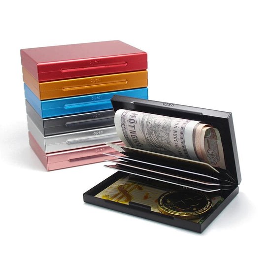 Metal Elegance: Anti-RFID Wallet with Credit Bank Card Holder in Smart Aluminum