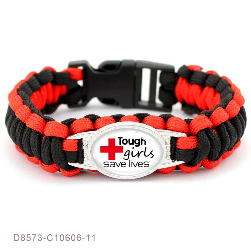 Emergency Ready: Nurse Charm Paracord Bracelet for Diabetic Awareness and Preparedness