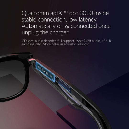 Wireless Smart Stereo Sound Audio Music Bluetooth Sunglasses: Eyeglasses Speaker with Polarized Frame Earphone