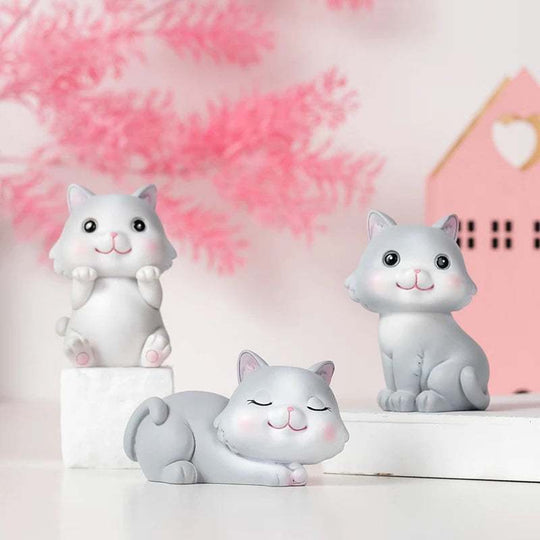 Resin Kawaii Kitten, A Unique Gift for Office or Kids' Room Decor