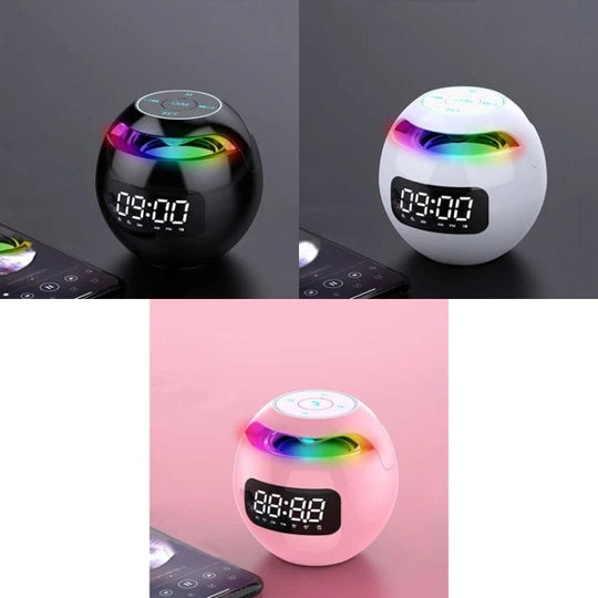 Portable Colorful Ball Wireless Speaker with LED Mini Speaker and Alarm Clock