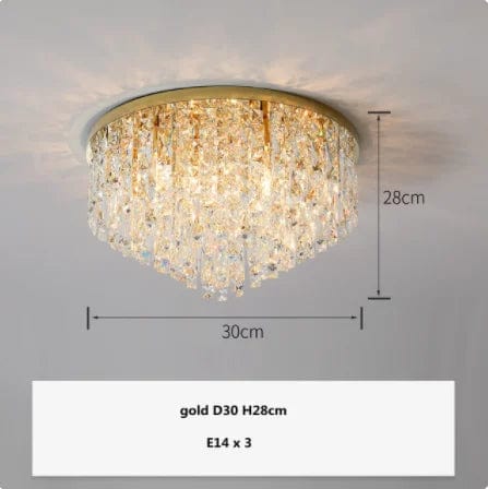 Luxurious Illumination: Round LED Ceiling Lamps - Crystal Luxury Lights for Bedrooms and Dining Rooms