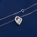 Redoors Jewelry Wholesale - Sterling Silver Heart-Shaped Moissanite & CZ Pendant Necklace