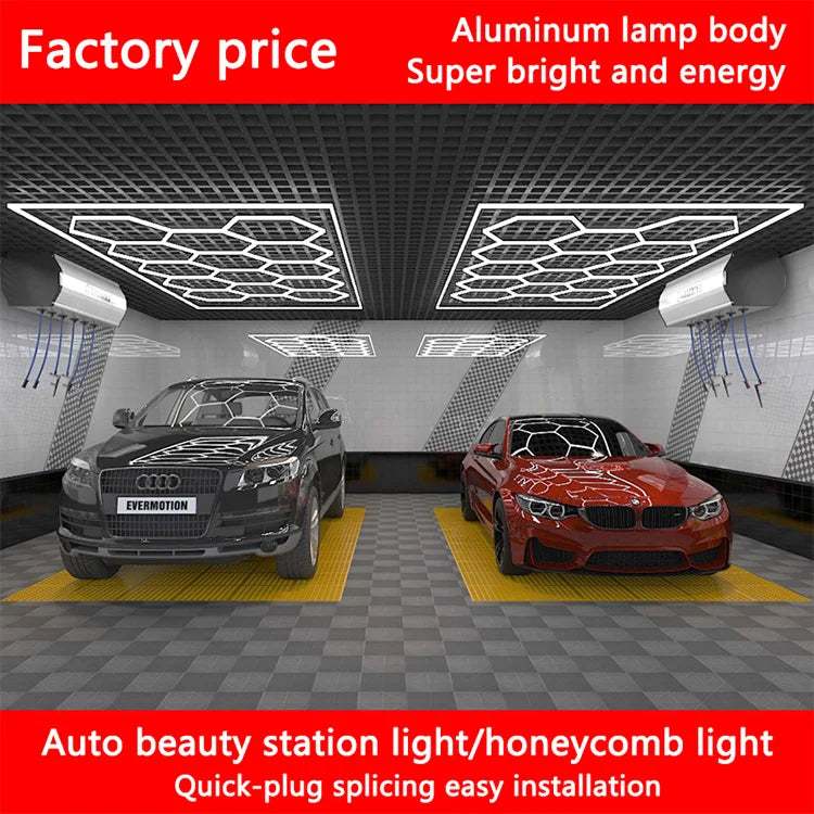 Modern Design, Superior Illumination: Honeycomb Hexagon Ceiling Lamp for Car Wash