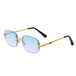 Trendy Vintage Rimless Sunglasses: Small Round Shape for Women and Men - Fashion Shades