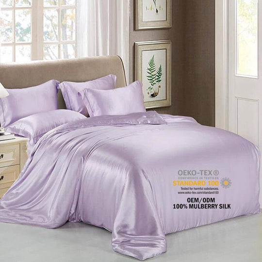 Hot Sale 19mm/22mm/25mm/30mm Silk Comforter Set with Pure Silk Bed Sheet