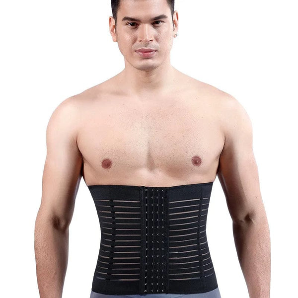 Confidence Redefined: Black Corset Control Belly Adjustable Waist Trainer for Men
