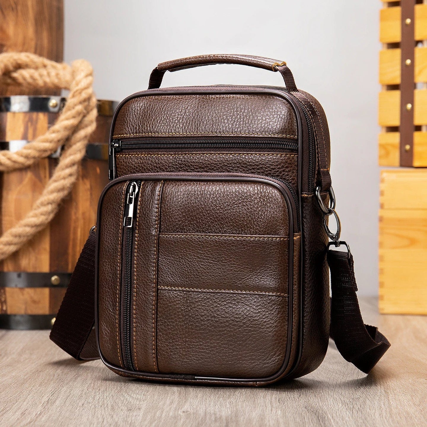 Style Redefined: Discover the Luxury of Leather in our Designer Men's Shoulder Bags