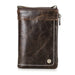 Vintage Elegance Meets Tech: Men's Smart RFID Bifold Airtag Wallet Holder with Crackled Leather