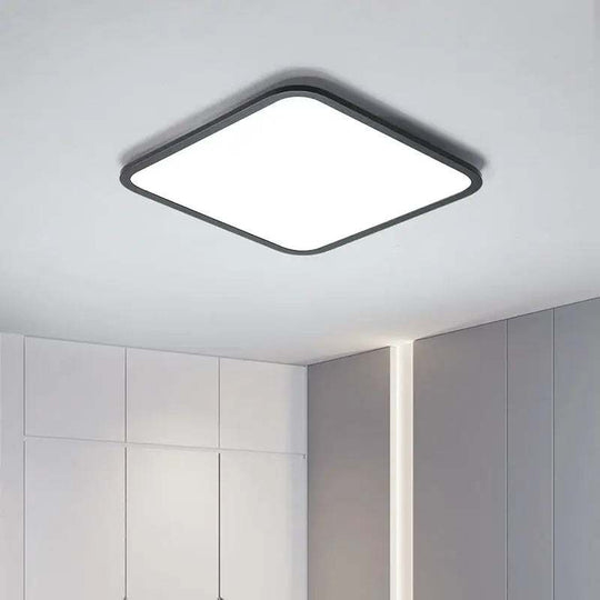 Modern Black Slim LED Ceiling Light - Ideal Home Lighting for Bedroom and Living Room Ceilings