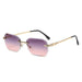 Fashion Trendy Sun Glasses - Women's Rimless Diamond Decoration Glasses, Frameless Sunglasses