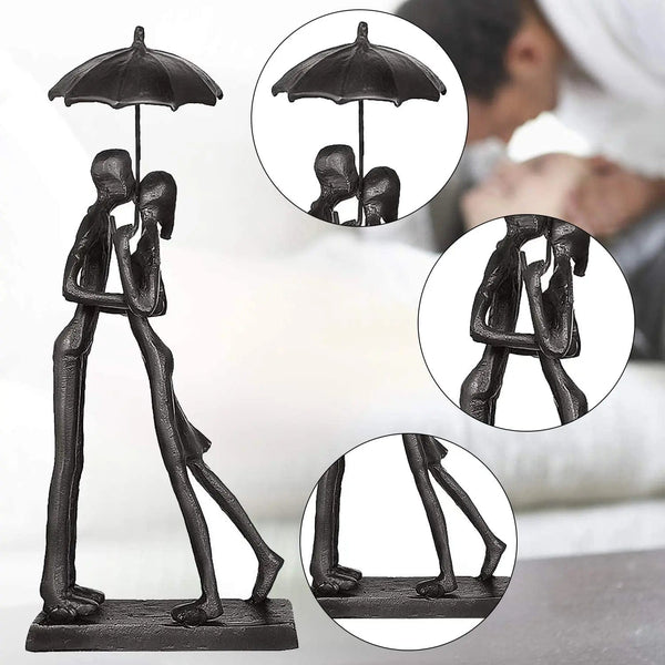 Cherished Bonds: Small Iron Figure Sculpture, the Perfect Gift for Love and Romance