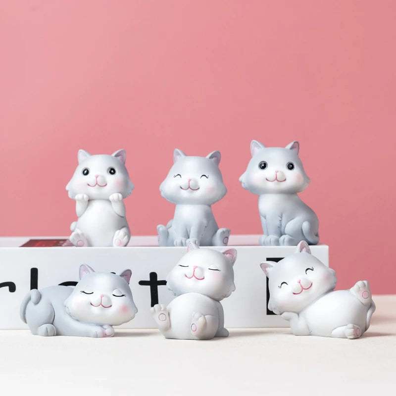 Resin Kawaii Kitten, A Unique Gift for Office or Kids' Room Decor