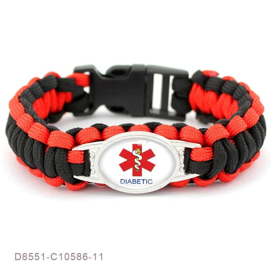 Emergency Ready: Nurse Charm Paracord Bracelet for Diabetic Awareness and Preparedness